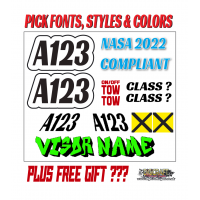 Autograss FULL Race Number / Name Graphics Stickers set