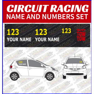 Circuit Racing Name & Number Stickers