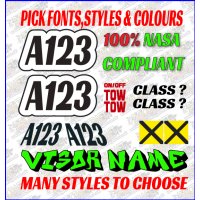 Autograss FULL Race Numbers / Name Graphics Stickers set
