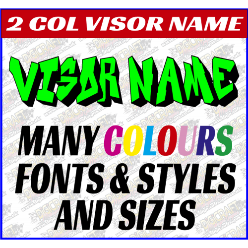 VISOR NAME ONLY (2 Colours) VISOR NAME ONLY (2 Colours)