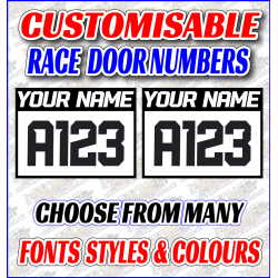 Track Day Race Rally Door Numbers