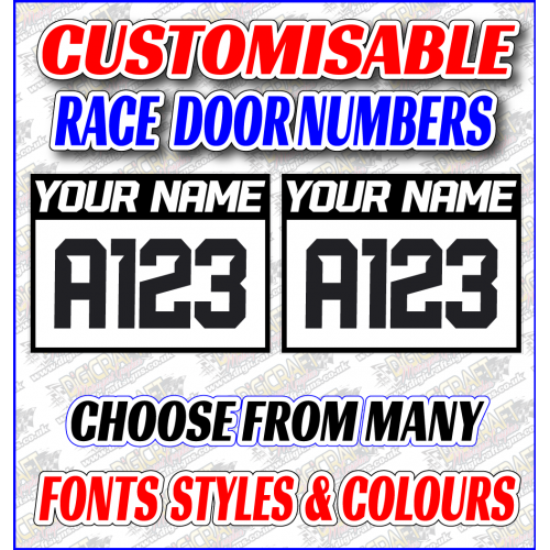 Track Day Race Rally Door Numbers Track Day Race Rally Door Numbers