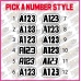 Autograss FULL NUMBER SET  (Door, Roof, Class, Visor Name, Tow/On Off)