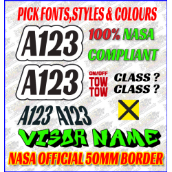 Autograss FULL NUMBER SET (Door, Roof, Class, Visor Name, Tow/On Off) Autograss FULL NUMBER SET (Door, Roof, Class, Visor Name, Tow/On Off)