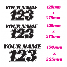 MOTOCROSS / DIRT BIKE RACE NUMBER SET WITH NAME TOP