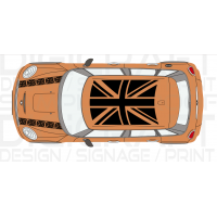 Universal Union Jack Roof and bonnet decal stripes to fit new mini
