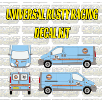 UNIVERSAL RUSTY RACING DECAL GRUNGE STICKER KIT FOR MEDIUM SIZE VANS AND CARS